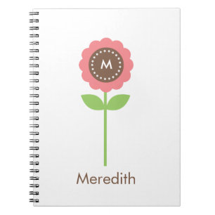 Monogram-Blume-Personalisiert-Notebook Notizblock