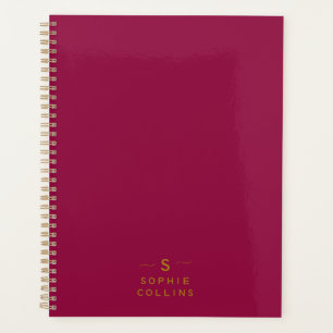 Monogram Blush Cherry Gold Name Planer
