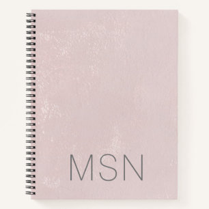 Monogram Blush Pink Abstraktes Notebook Notizbuch