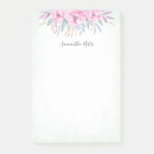 Monogram Blush Pink Blume Aquarell Elegant