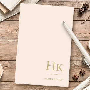 Monogram Blush Pink Einfache Moderne Feminine Mini Post-it Klebezettel