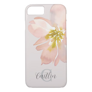 Monogram Blush Pink Elegante Wasserfarbe Case-Mate iPhone Hülle