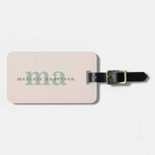 Monogram Blush Pink Minimalistisch Modern Einfache Gepäckanhänger