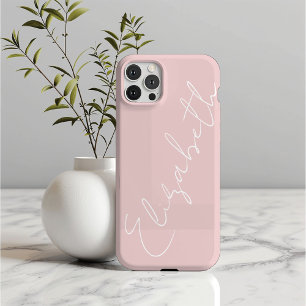Monogram Blush Pink Moderne Minimalistische Femini iPhone 16 Pro Hülle
