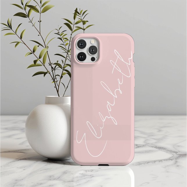 Monogram Blush Pink Moderne Minimalistische Femini Case-Mate iPhone Hülle (Von Creator hochgeladen)