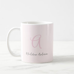 Monogram Blush Pink Moderne Minimalistische Femini Kaffeetasse