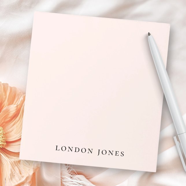 Monogram Blush Pink Moderne Minimalistische Femini Notizblock (Von Creator hochgeladen)