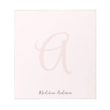 Monogram Blush Pink Moderne Minimalistische Femini