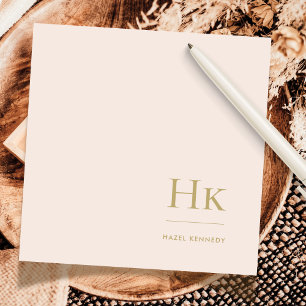 Monogram Blush Simple Feminine Social Notecard Mitteilungskarte