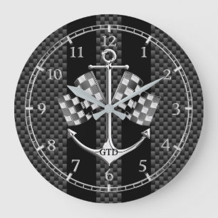 Monogram Boat Racing Nautical in Carbon Fiber Dial Große Wanduhr