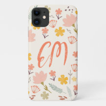 Monogram Boho Blume iPhone Case