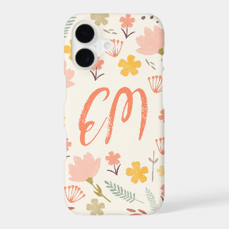 Monogram Boho Blume iPhone Case