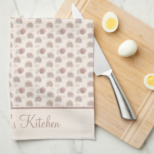 Monogram Boho Rainbow Abstrakt Beige Creme Pink Geschirrtuch