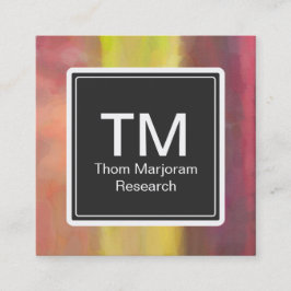 Monogram Bold Brushstrokes Quadratische Visitenkarte