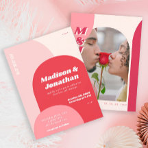 Monogram Bold Rosa Red Retro Arch Wedding