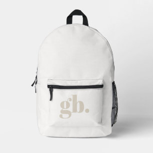 Monogram Bold Vintage Elfenbein Bedruckter Rucksack