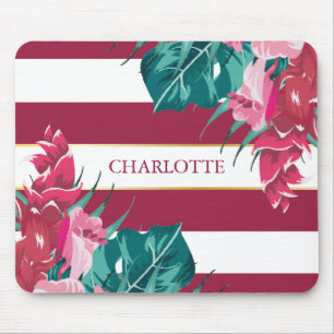 Monogram bordey floral gestreift mousepad