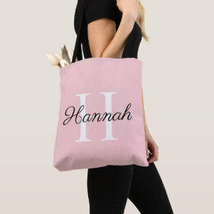 Monogram Bridesmaid-Geschenk mit Name Pink-Tasche