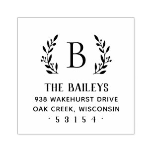 Monogram-Briefmarke der Rustic Branch Family Gummistempel