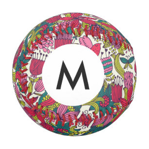 Monogram Bright Blumenmuster Baseball