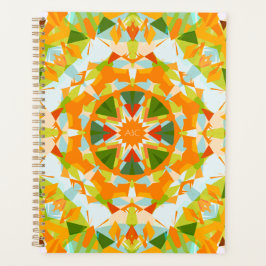 Monogram Bright Orange Green Star zurück zur Schul Planer