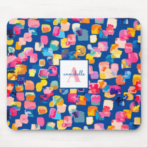 Monogram Bright Painted Abstract Personalized iPad Mousepad