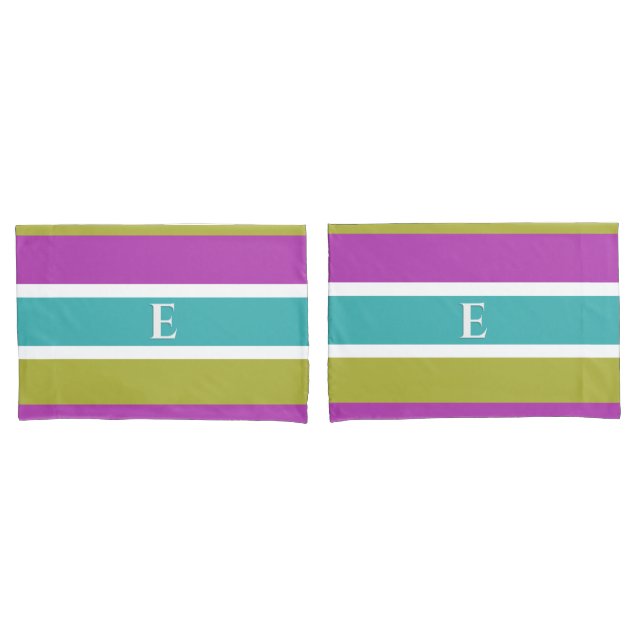 Monogram Bright Strick Reversible Personalisiert Kissenbezug (Vorderseite-Set)