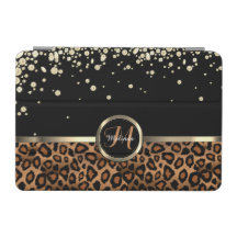 Monogram Brown and Black Leopard with Gold Diamond