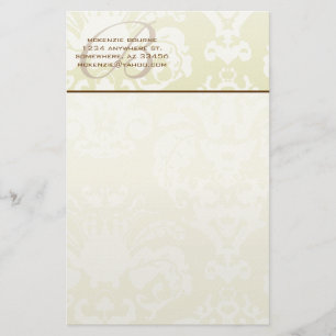 Monogram Brown & Creme Stationery Briefpapier