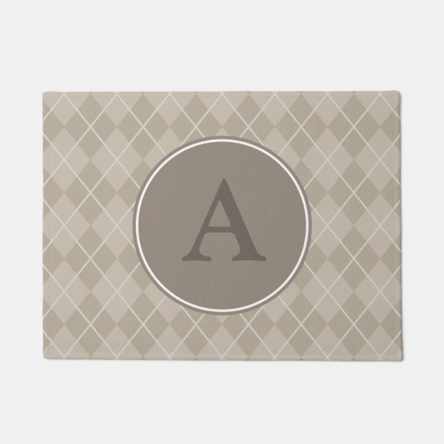 Monogram Brown Doormat Rug Fußmatte (Vorderseite)