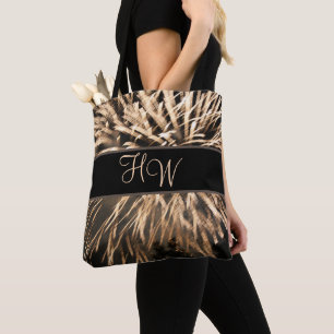 Monogram Brown Gold Feuerwerk Totbeutel