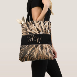Monogram Brown Gold Feuerwerk Totbeutel