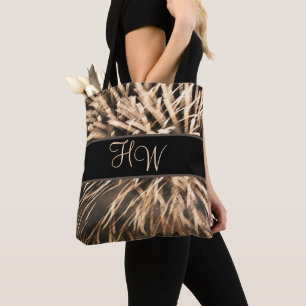 Monogram Brown Gold Feuerwerk Totbeutel