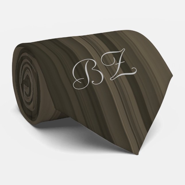 Monogram Brown Hues Pinstripe Krawatte (Gerollt)