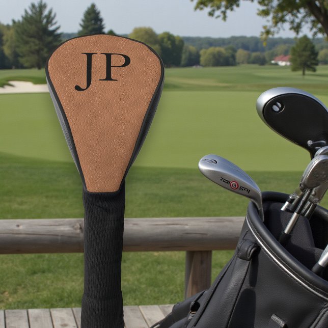 Monogram Brown Texturleder Custom Mit Monogramm Golf Headcover (Von Creator hochgeladen)