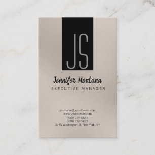 Monogram Browny Beige Black Manager Business Card Visitenkarte