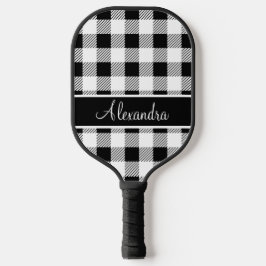 Monogram Buffalo Kariert White and Black Picklebal Pickleball Schläger