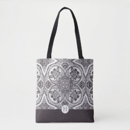 Monogram Bumblebees Mandala Tote Bag