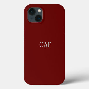 Monogram Burgunderrot Dunkelrot Weiß iPhone 13 Hülle