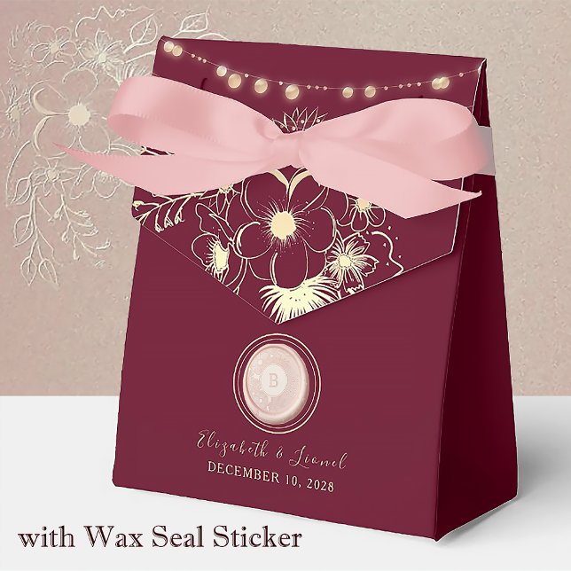 Monogram Burgundy Gastgeschenk Hochzeit Box Geschenkschachtel (Von Creator hochgeladen)