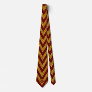 Monogram Burgundy & Gold Glitzer Design Men Krawatte