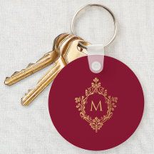 Monogram Burgundy Vintag Elegante Imitats Gold Wap