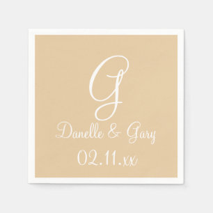 Monogram Burlap Tan Premium Colorful Napkins Serviette