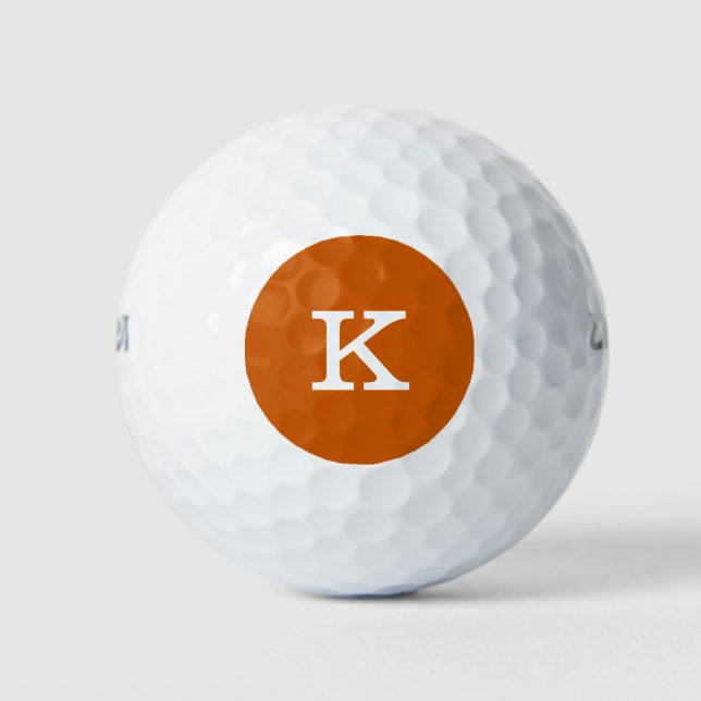 Monogram Burnt Orange Dauerhaft monochromatisch Golfball (Vorderseite)