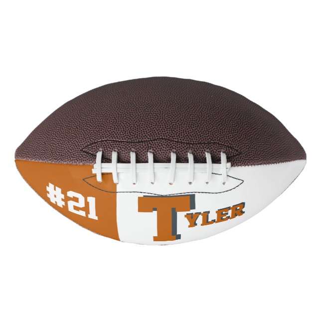 Monogram Burnt Orange & White Football (Vorderseite)