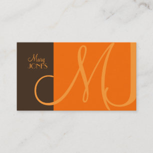 Monogram Business Card en Retro Farben Visitenkarte