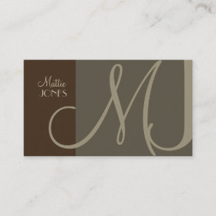 Monogram Business Card en Retro Farben Visitenkarte