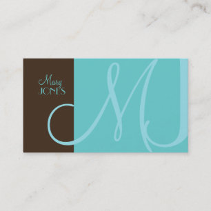 Monogram Business Card en Retro Farben Visitenkarte