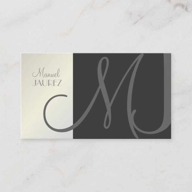 Monogram Business Card en Retro Farben Visitenkarte (Vorderseite)