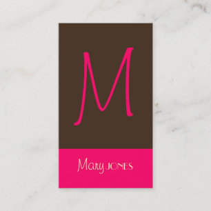 Monogram Business Card en Retro Farben Visitenkarte